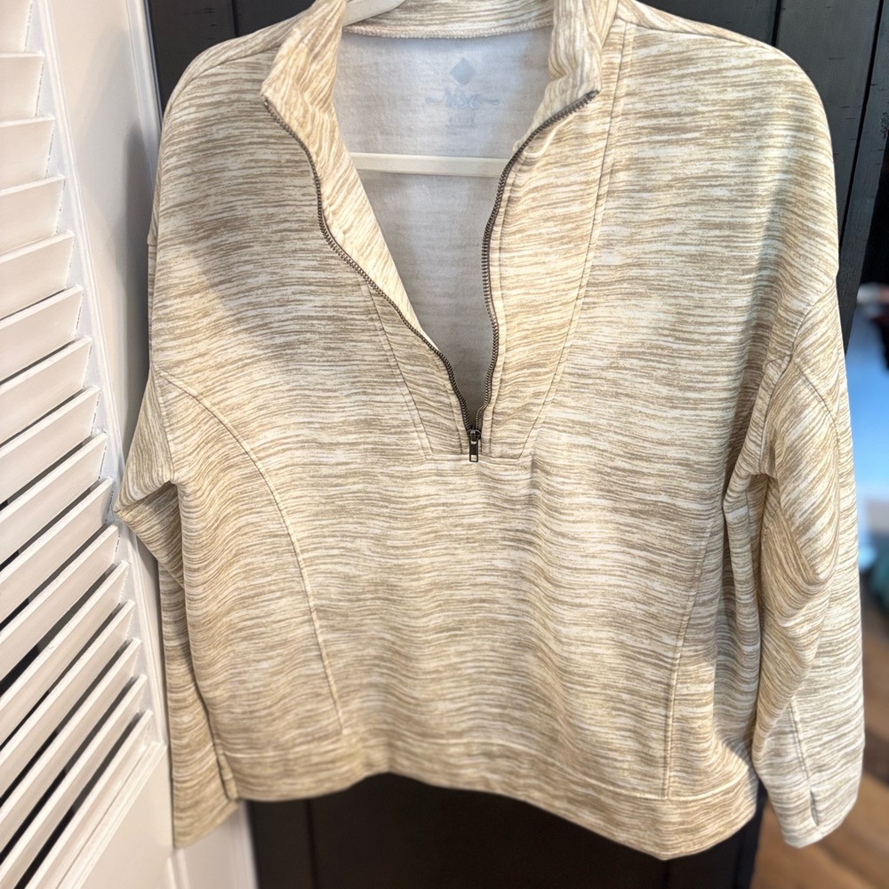 LuLaRoe Cream Quarter-Zip Sweatshirt